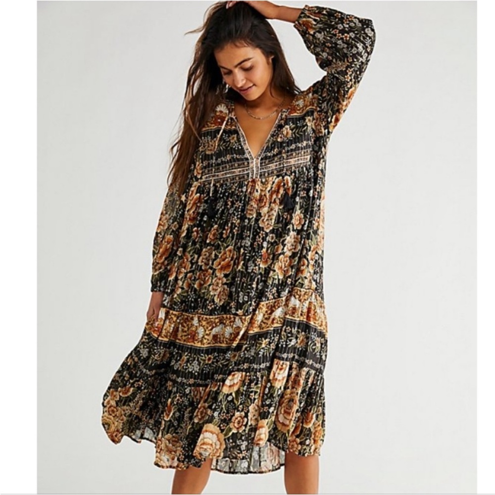 SPELL X Free People Mystic Boho Midi Small New! 🌙🖤🧡🌟